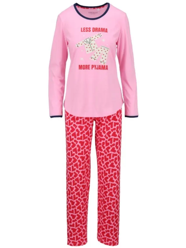 Ringella Katoenen dames pyjama anjer Ringella - Roze - Maat - 44