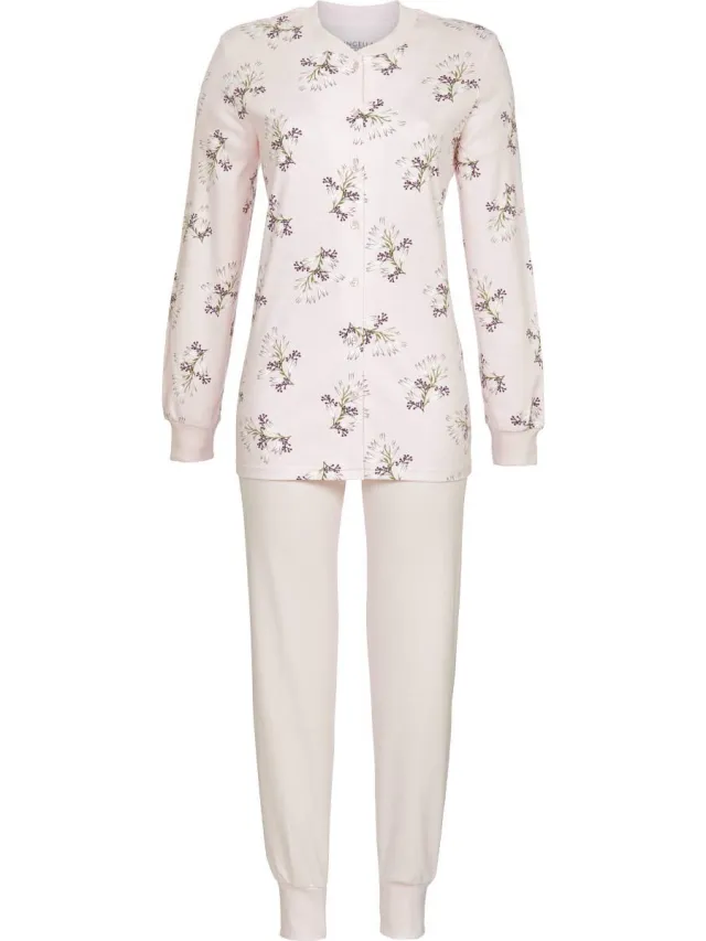 Ringella Warme katoenen doorknooppyjama roze - Roze - Maat - 46