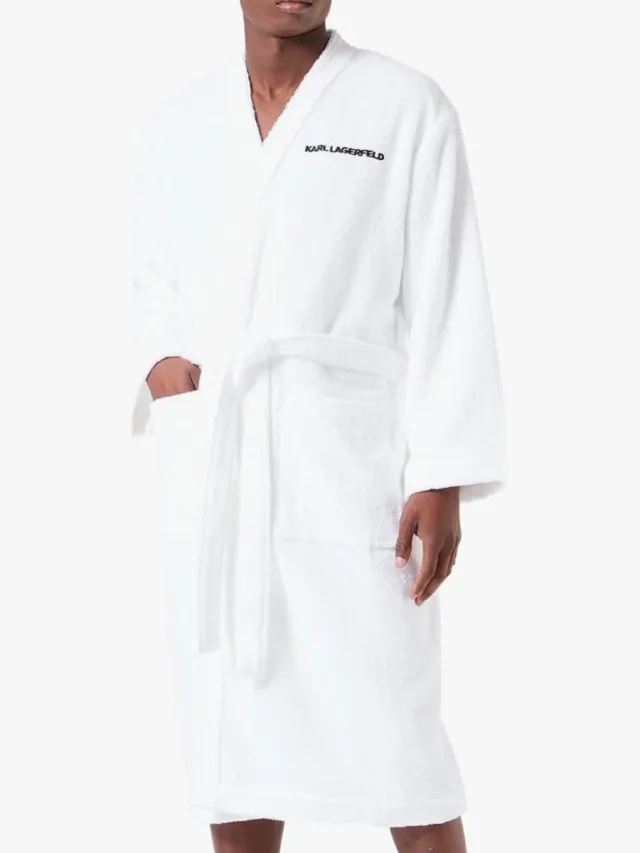Karl Lagerfeld Maison badjas 100% katoen S/M wit , badstof