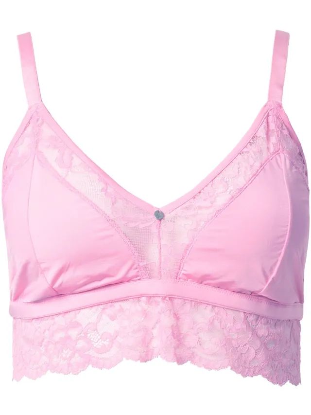 TruYou Dames - TruYou bralette satijn doorzichtig kant - Roze
