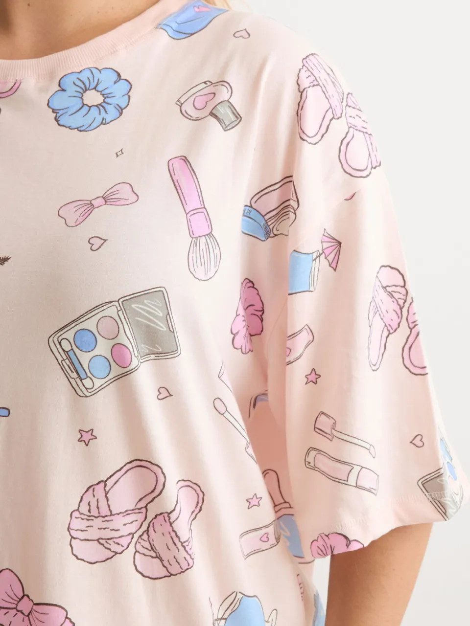 Yours Roze Meisjesachtige Print Tshirt Nachthemd-44, foto 5