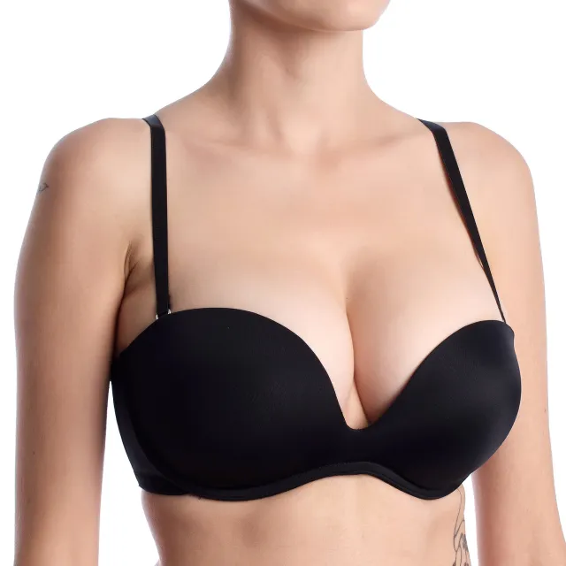 Lormar FREEPLUS Dames Push-Up Bh zonder Beugel Zwart