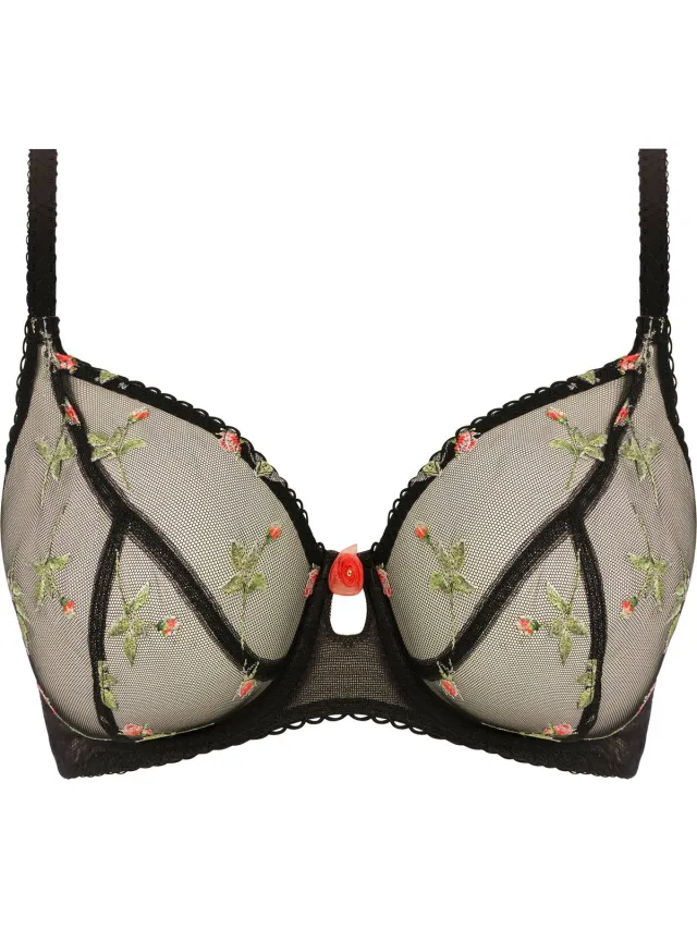 Freya ROSE BLOSSOM UW PLUNGE BRA Dames Beha - Black Zwart