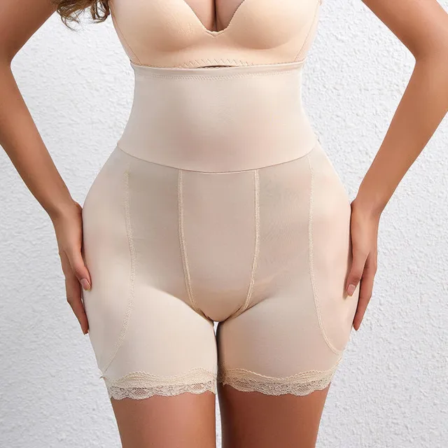 Wow Peach Hoge Taille Padded Shapewear - Hips & Butt Lift Short - Hipdips - Tegen hipdips - Heup en Billen Vulling - Corrigerend Ondergoed - Shaping Broek - Comfort Short - Tummy Controle - Nude - Medium