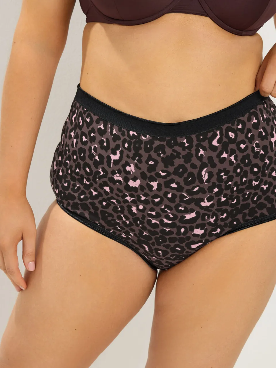 Yours Yourset Set Van 5 Bruine En Roze Maxislips Met Luipaardprintsize 54-56 Brown