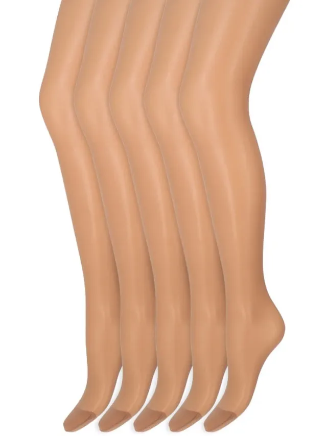 Marianne Zijdeglans Panty | Transparant van teen tot taille | 15 Denier | Merk: Marianne | Maat: S t/m XXXL | Kleur: Wineblush | 5 Paar Beige