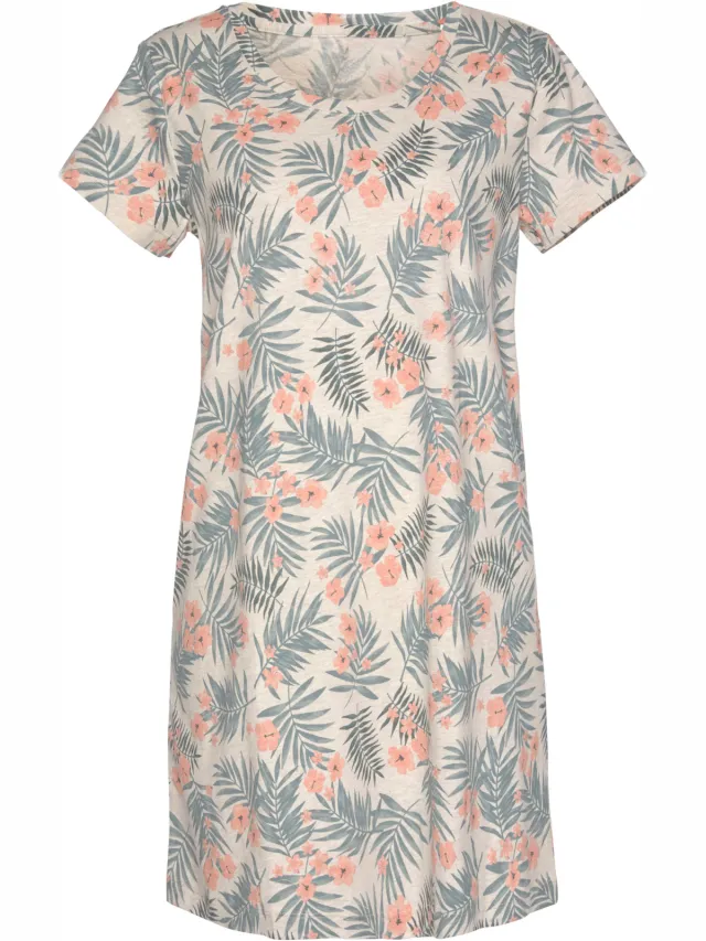 nachthemd met palmenprint zand, foto 2