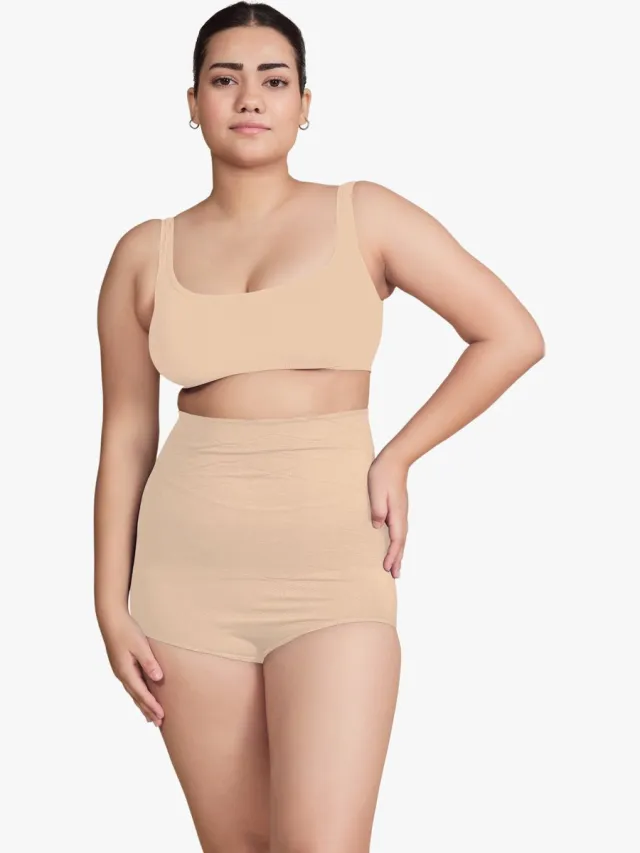 Munns en Mars Shapewear Voor Buik en Billen Naadloss High Waist Wit Beige