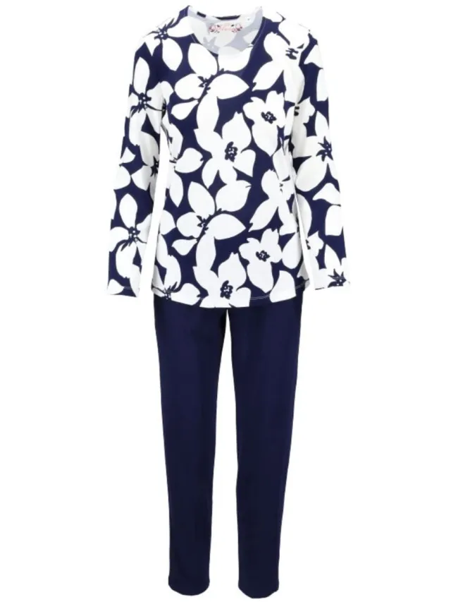 Ringella Katoenen dames pyjama nachtblauw Ringella - Blauw - Maat - 36