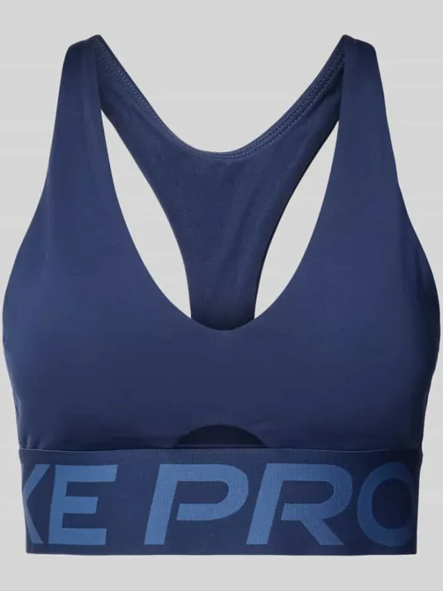 Nike Bustier met labeldetails en cut-out Donkerblauw