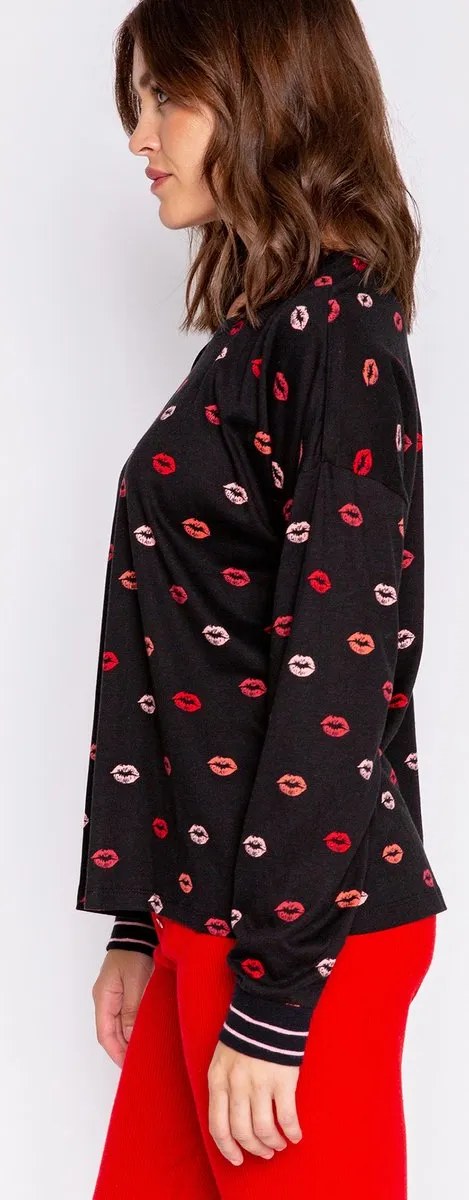 P.J. SALVAGE CO. BE MINE pyjamatop zwart
