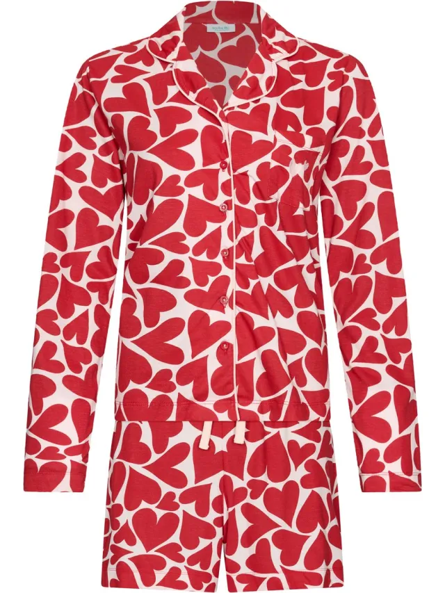 Rebelle MyRebelle - Shortama - Endless Love - Bio-katoen - rood/ecru - Hartjes