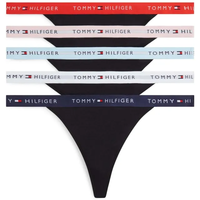 Tommy Hilfiger tanga thong 5-pack zwart Roze