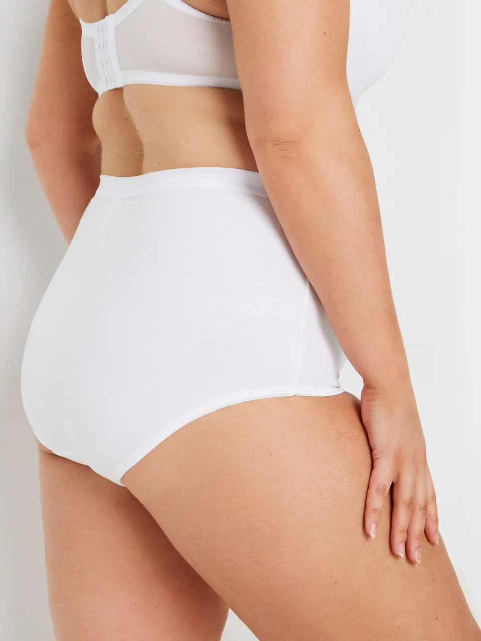 Yours 5 Pack Tailleslips Van Katoenmix Met Stretch In Wit-44, foto 4