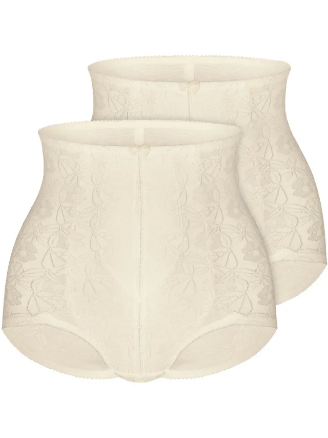 Sassa Verpakking van 2 stuks corrigerende slipjes SHINY JACQUARD Champagne