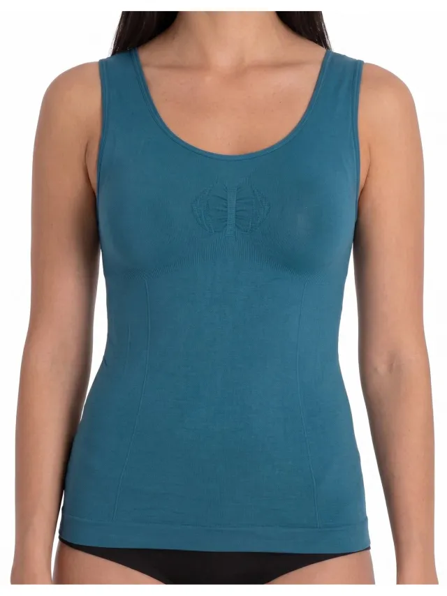 J&C correctie hemd breed bandje 6408 - Shapewear singlet - Correctie - petrol /