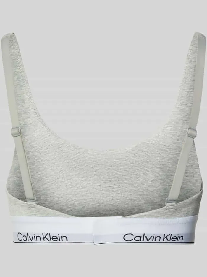 Calvin Klein Bralette met logostitching lichtgrijs, foto 2