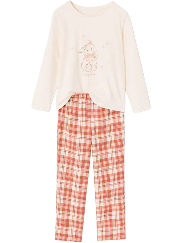 vertbaudet Meisjespyjama met broek beige
