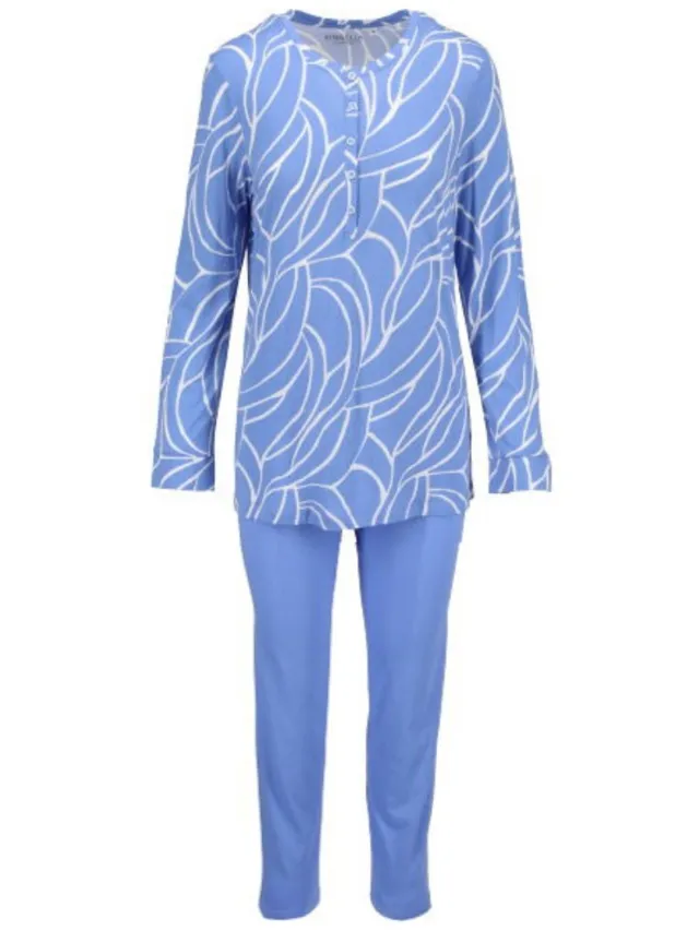 Ringella Katoenen dames pyjama sterrenblauw Ringella - Blauw - Maat - 36