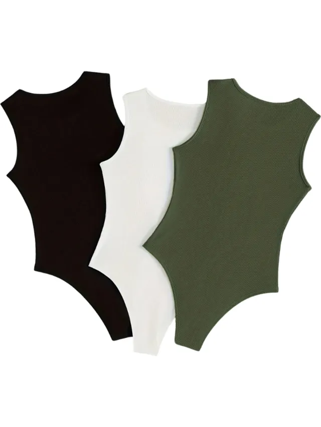 100 Bodysuit Dames - Jumpsuit - Corrigerend Ondergoed - Body plunge - Lingerie - Setje Vrouwen - 3 Pcs - Gemengd