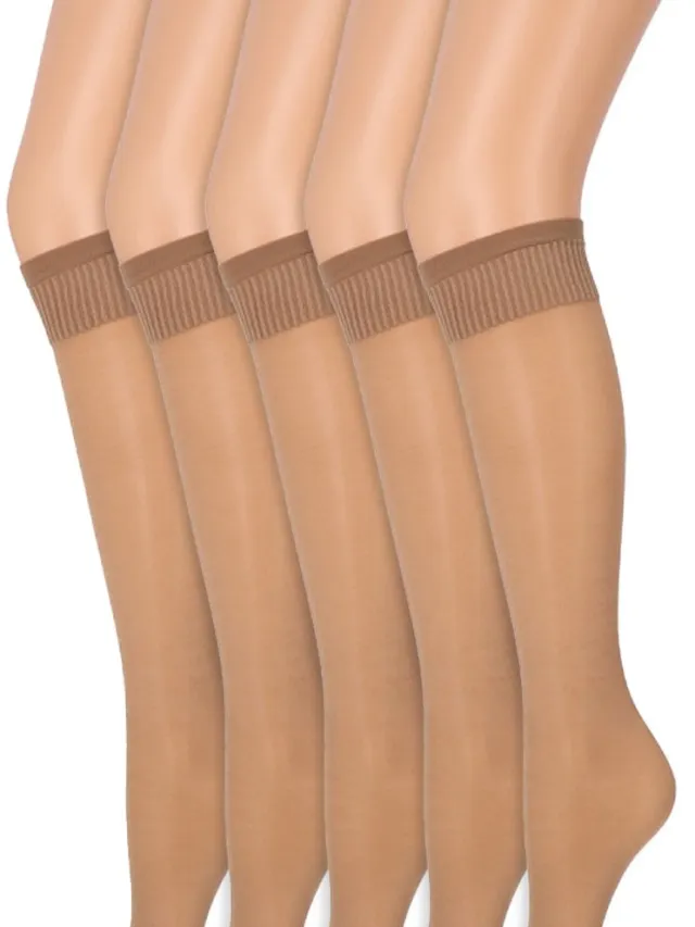 Marianne Drukvrije pantykousen | Lycra | 20 Denier | Merk: Marianne | Maat: One Size | Kleur: Dune | 5 Paar BEIGE