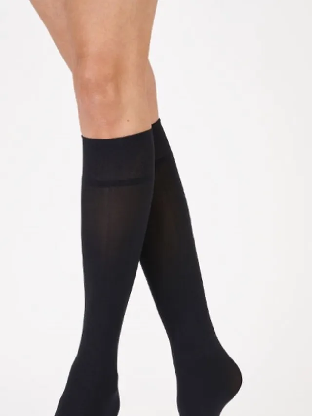 Pretty Polly Kniekousjes - Opaque 3D - Dikke - 60 Den - 2 Paar Voordeelverpakking - 1 Size - Zwart