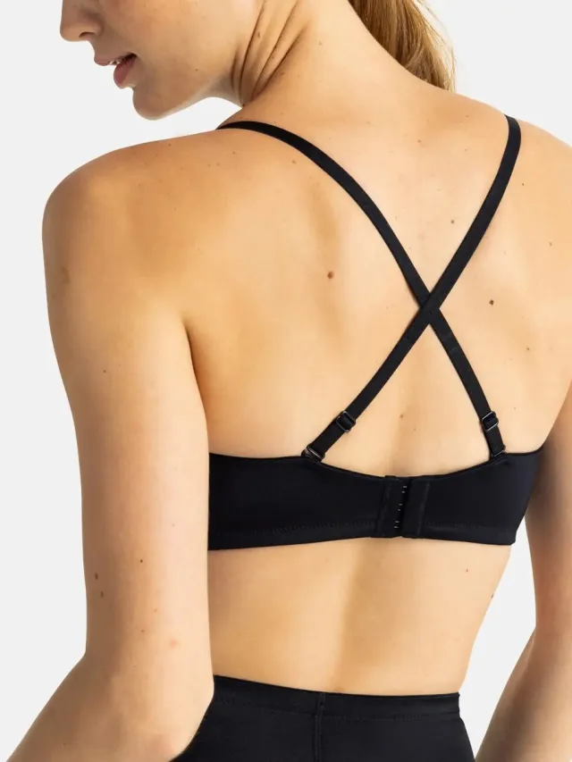 Dorina Strapless BH met beugel - Bandeau bh - Sublime Sculpt - Voorgevormde Bh met afneembare bandjes - 85E - Zwart