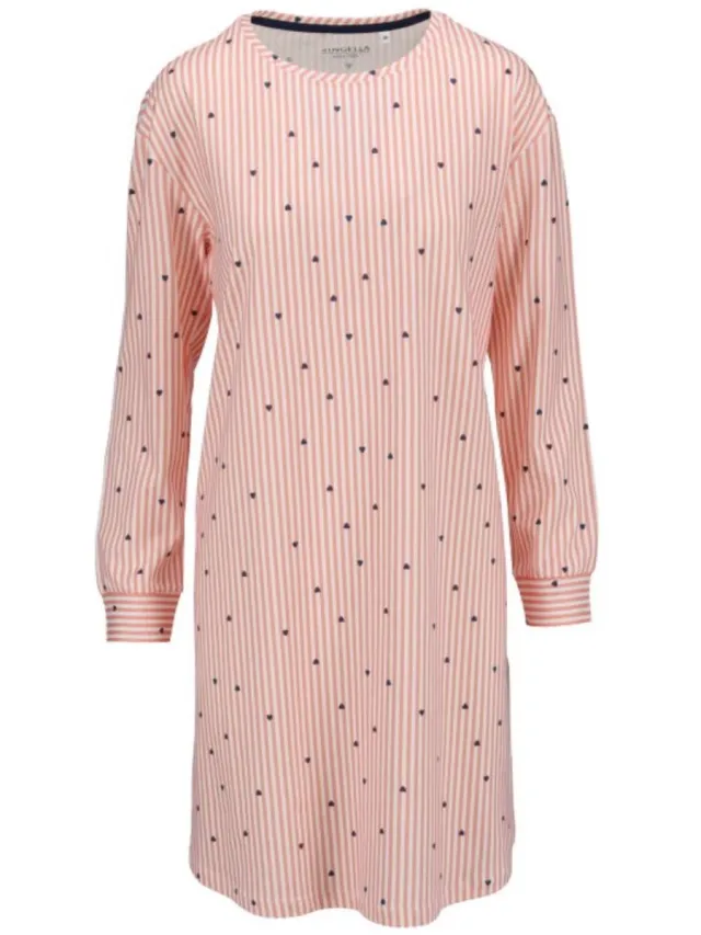 Ringella Katoenen dames nachthemd perzik Ringella - Roze - Maat - 44
