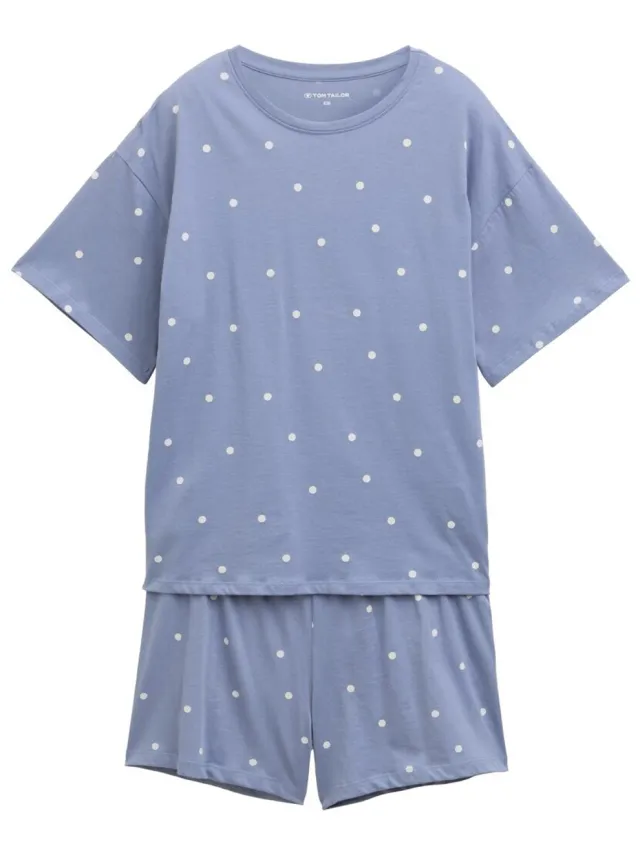 Tom Tailor Pyjamaset met stippenpatroon - blau-mittel-Punkte