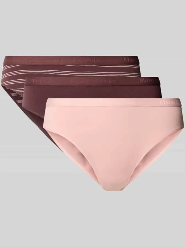 Marc O'Polo Slip van katoenmix in set van 3 Bordeaux