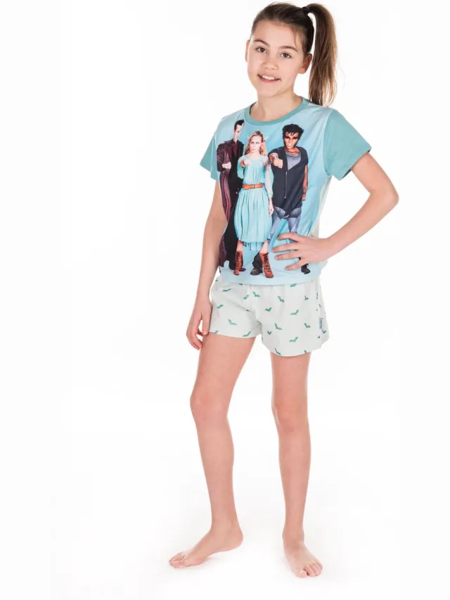 Nachtwacht Short Pyjama. Maat: 110/116 - 5/6 jaar. Turquoise - multi