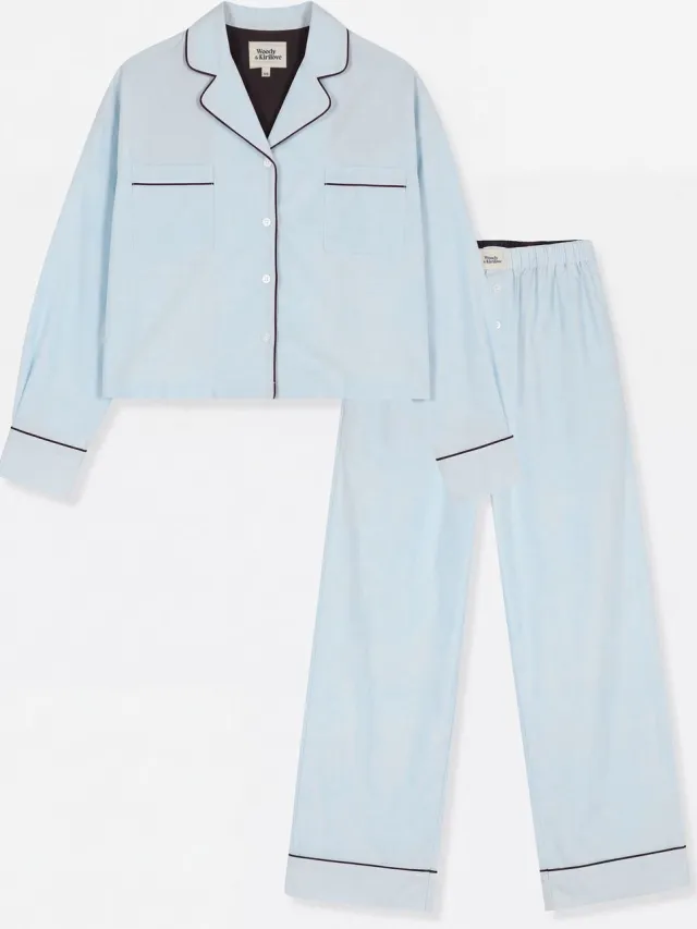 Woody & Kirilove Pyjama Dames & Tieners – Lichtblauw – Lange Mouwen & Lange Broek – 263-14-WKB-W/803