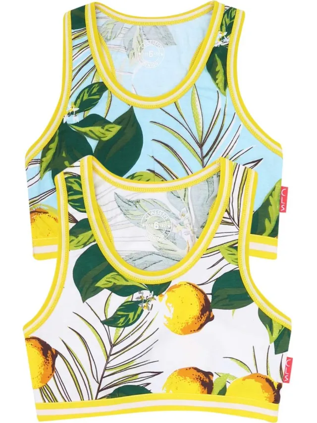 Claesen's Crop Top Lemon 2-pack 92-98 Multicolor