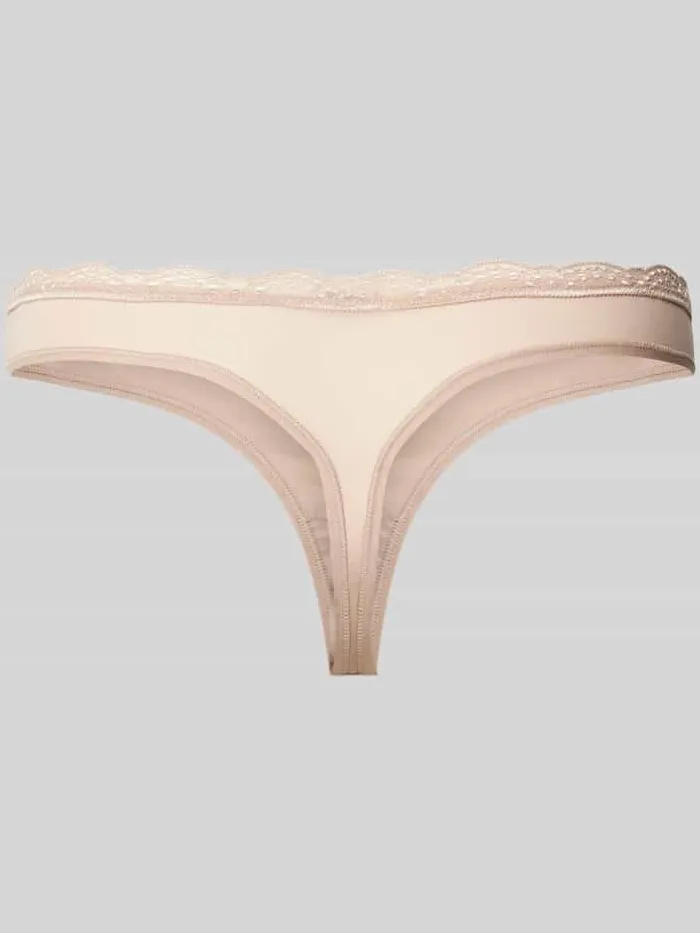 Calvin Klein String met kantgarnering beige, foto 2