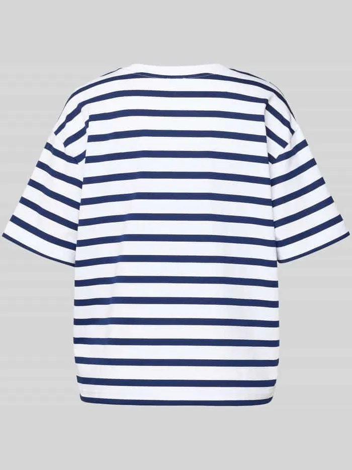 Mey Pyjamabovendeel met geribde ronde hals donkerblauw, foto 2