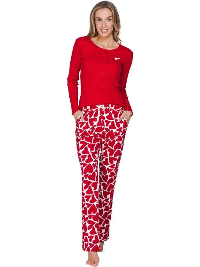Rebelle pyjamaset rood wit Rood/wit