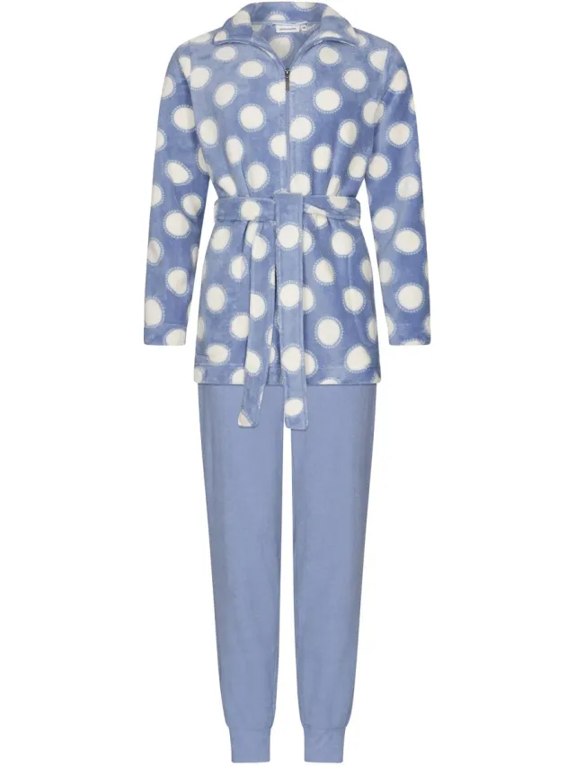 Pastunette Huispak - Blue Fog - Fleece - Blauw/Wit