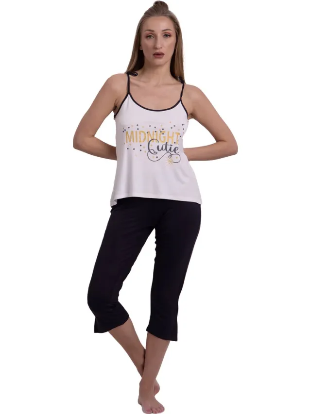 Vanilla Midnight Cutie dames pyjama - Pyjamasets - viscose - PJ8743 - Wit