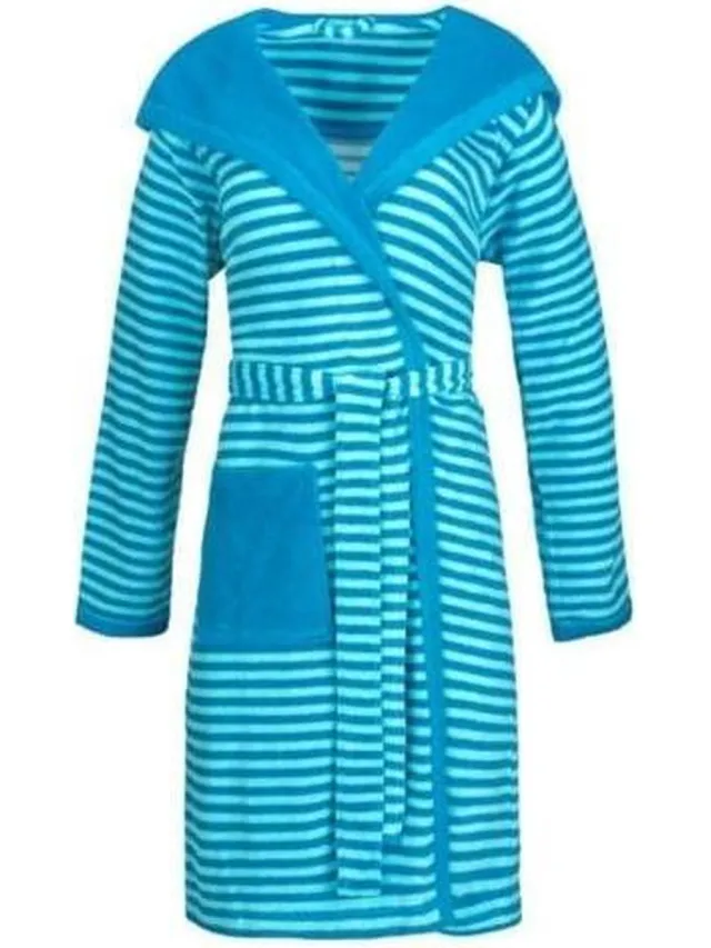 Esprit Badjas Striped Hoody - Turquoise Blauw