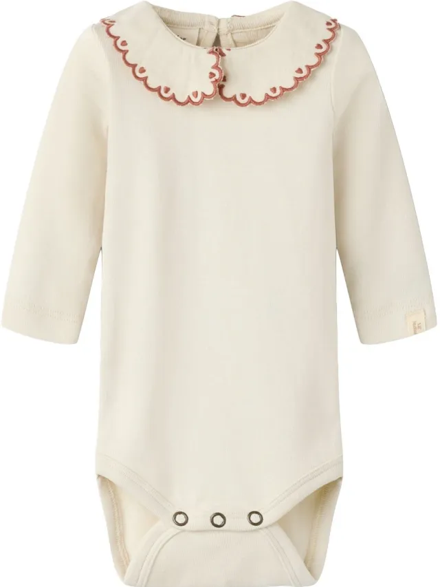 Lil' Atelier Baby Romper Lange mouwen turtledove1