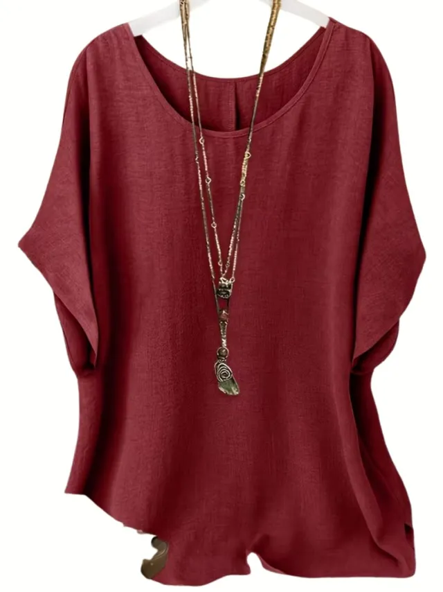 Currero Topje Dames - Top Kleding - Shirt - Blouse - Kort - Volwassen - Bordeauxrood