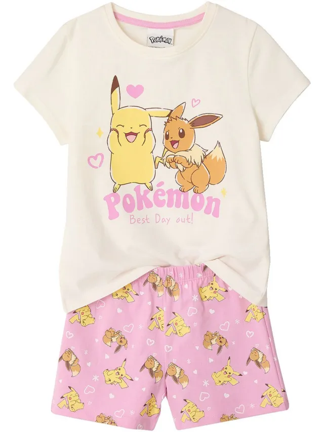 vertbaudet Pyjamashort meisje POKEMON zachtpaars