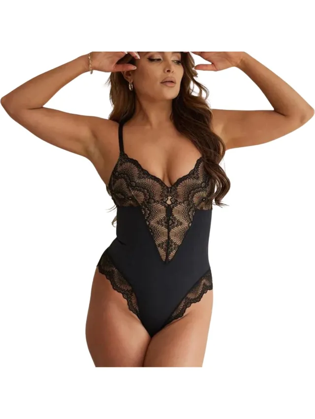 Levady Kanten Shapewear Dames Zwart - Bodysuit Dames - Corrigerend Ondergoed - Waist Shaper - Shapewear Body - Luxe Shapewear voor Dames Signature Shaper Zwart