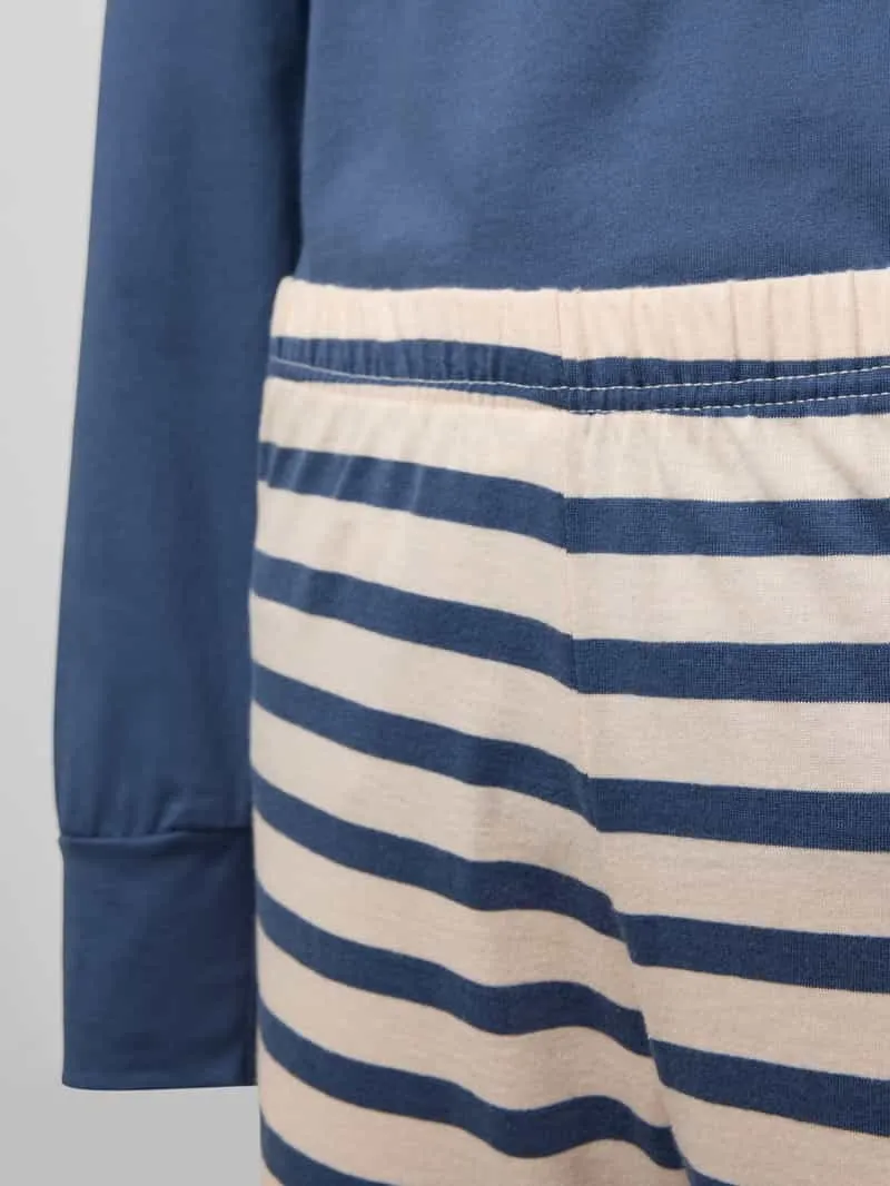 Schiesser Regular fit pyjama van puur katoen, model 'Schlafan' blauw, foto 2