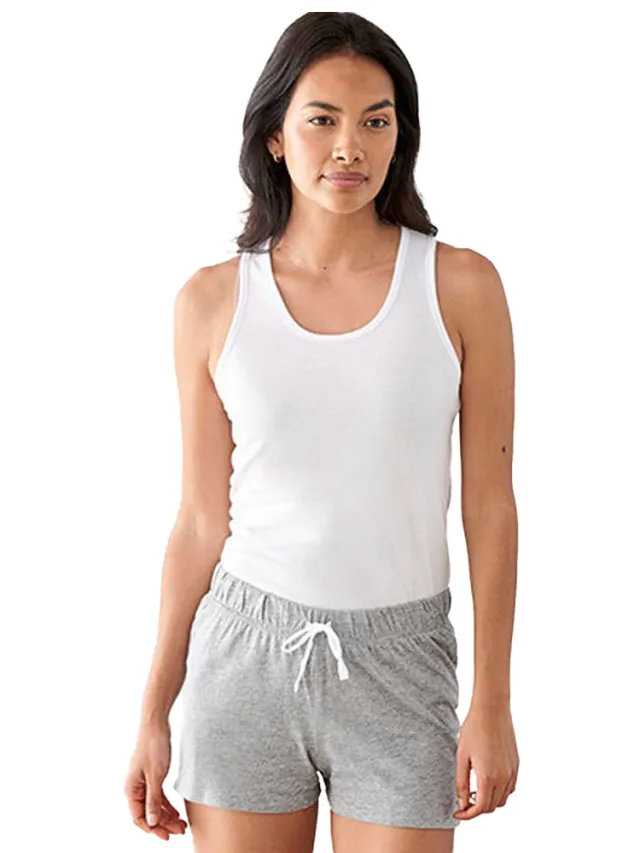 Towel City Korte pyjamaset dames/dames in viscose (Wit/Heathergrijs)
