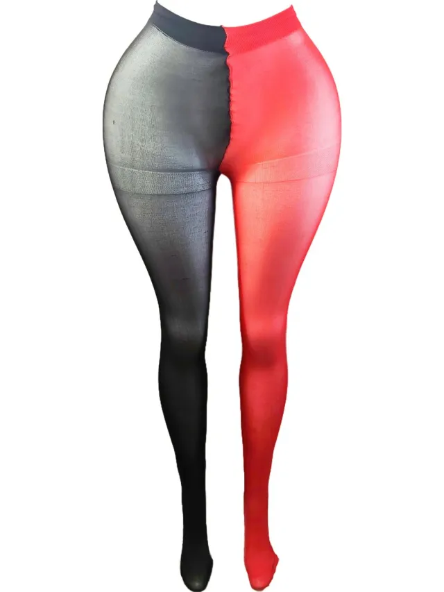 BamBella ® - Panty - onesize - maillot pantys Dames - Onesize - zwart rood gothic feest halloween