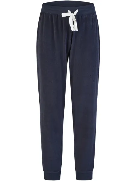 By Louise Dames winter pyjama set lang badstof donker gestreept blauw, foto 2