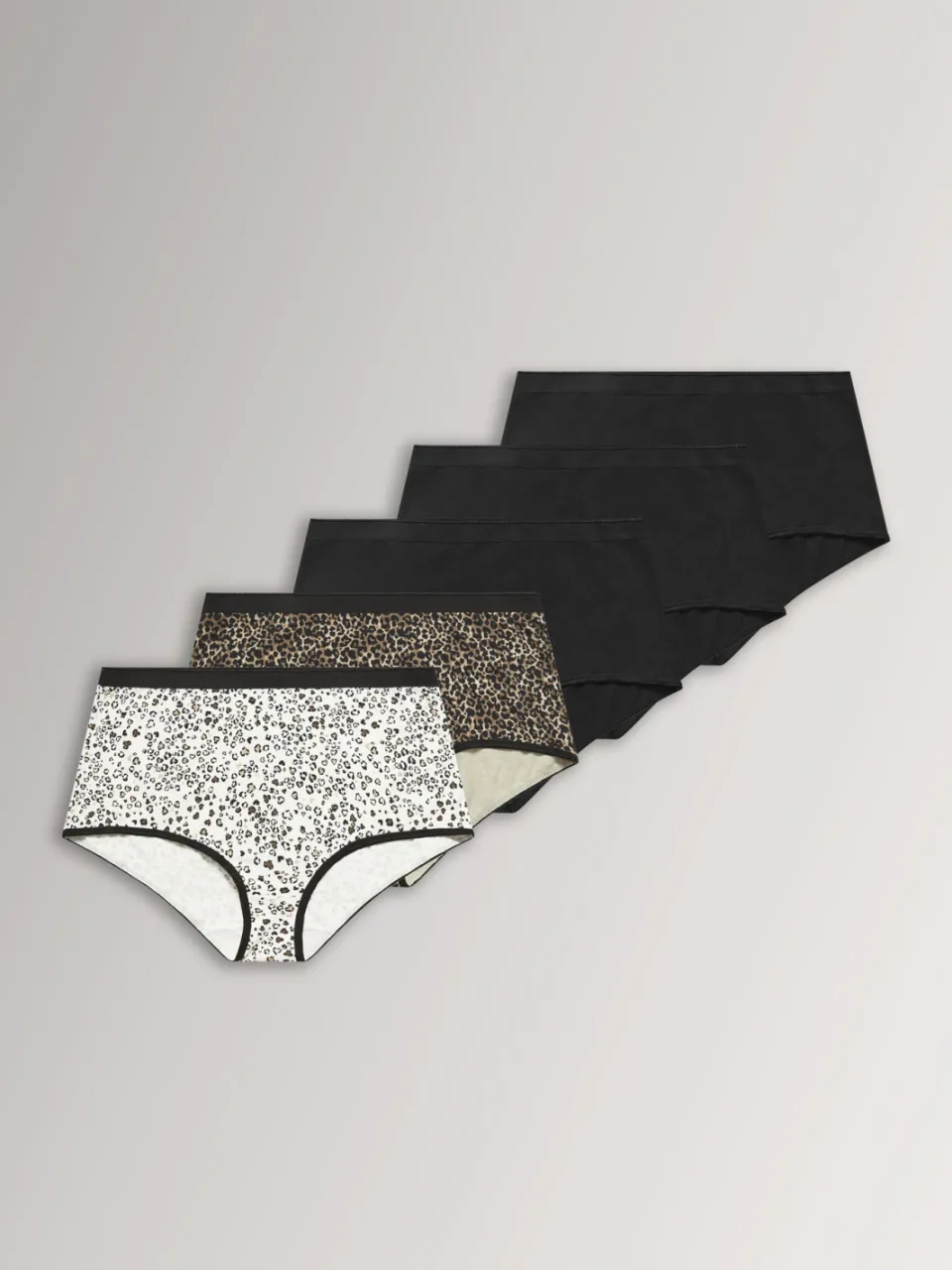 Yours 5Pack Naturelbruine Maxislips Met Dierenprint, Hartjesmotief En Hoge Taille-48, foto 5