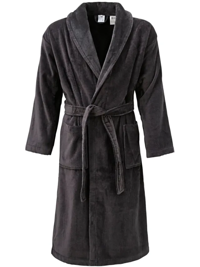 Vandyck unisex fluwelen badjas Prestige antraciet
