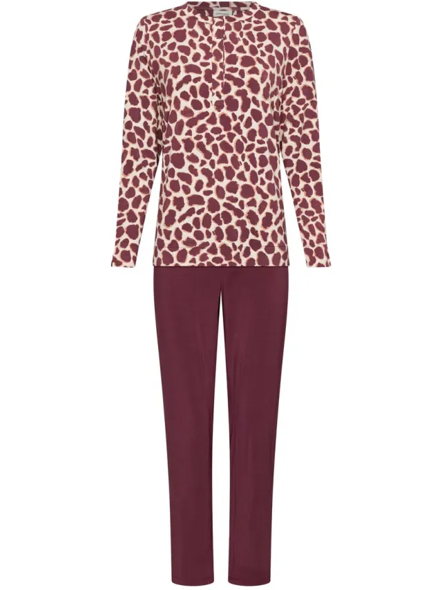 Pastunette Premium - Satin Wild - Pyjama - Modal - Bordeaux/Creme Rood